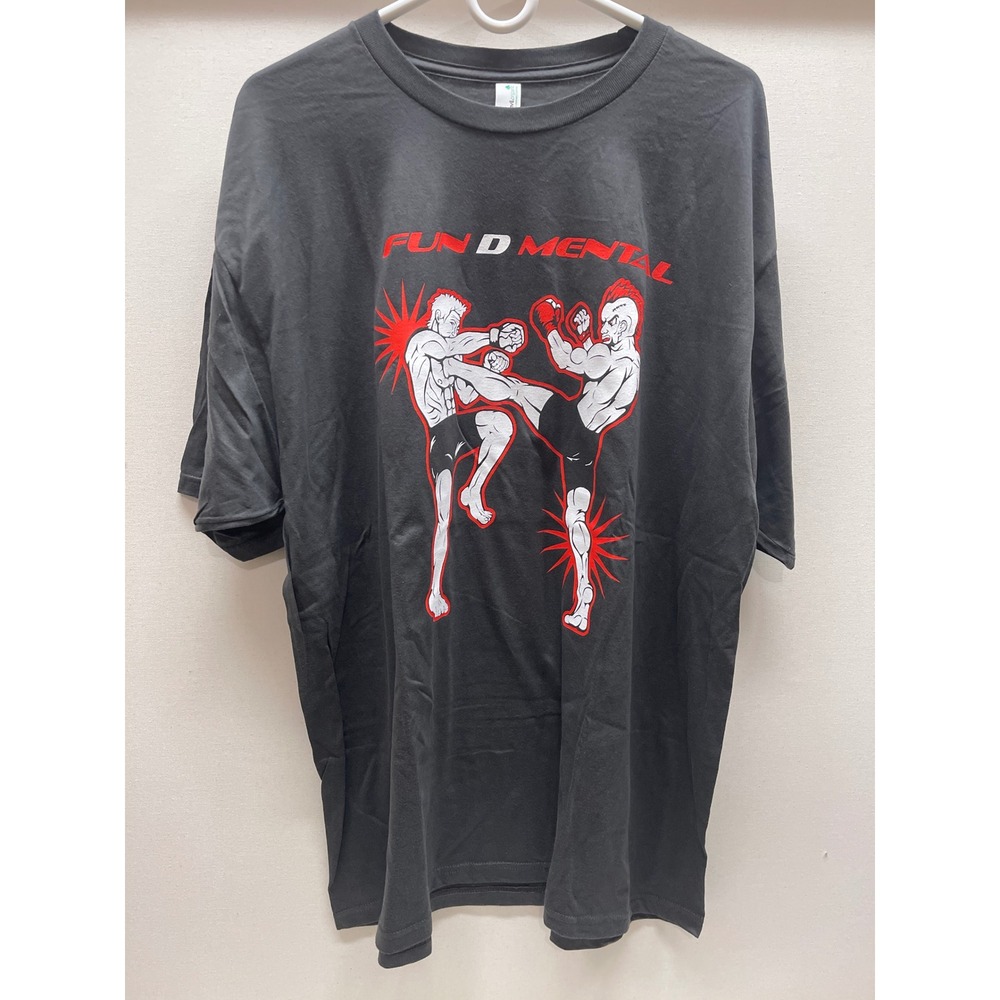 Fun D Mental MMA Kickboxing Graphic T-Shirt Anvil Organic Cotton Black 2X